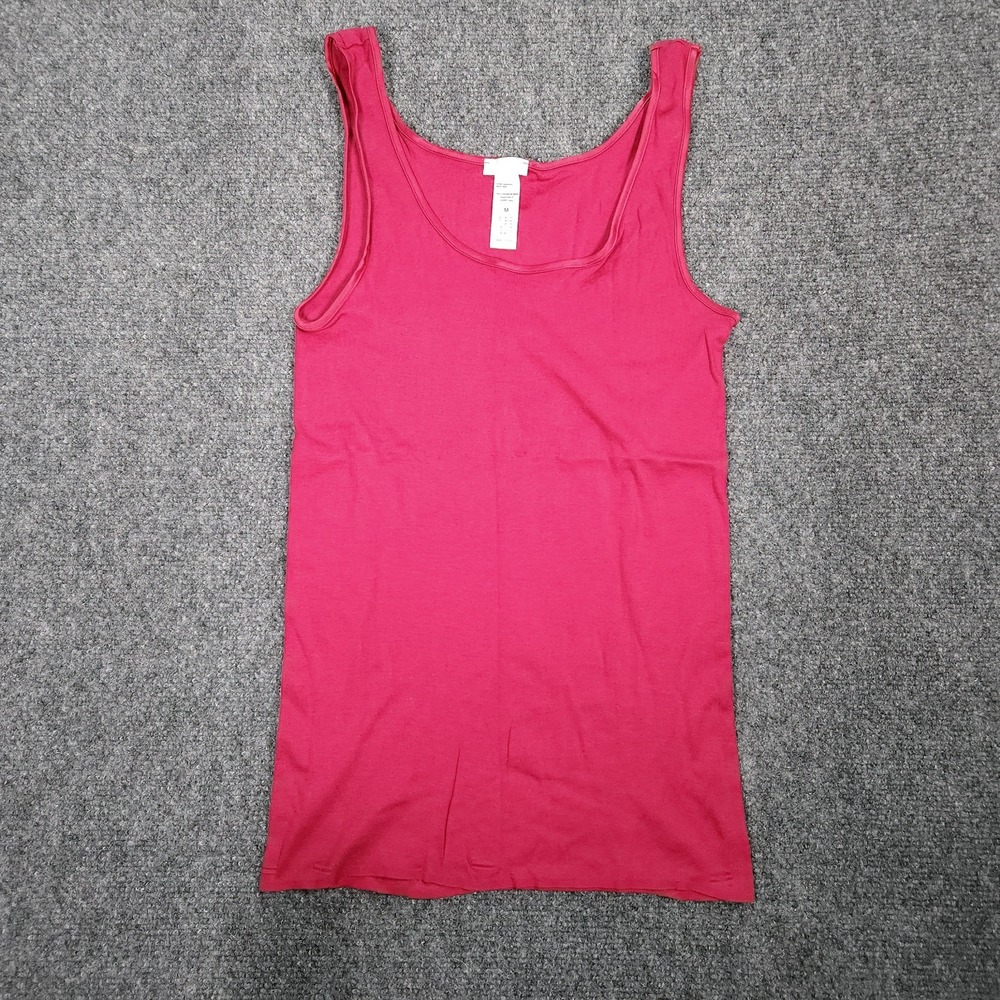Hanro of Switzerland Cotton Seamless Scoop Neck Tank Pink Medium Style 1604